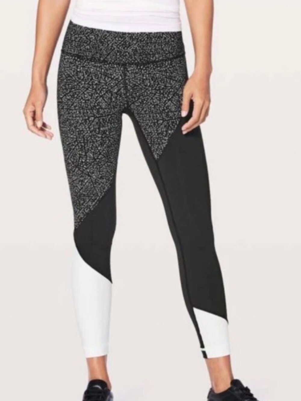 lululemon athletica Wunder Under Hi-Rise 7/8 Tight Leggings Night View Blk/Wht 6
